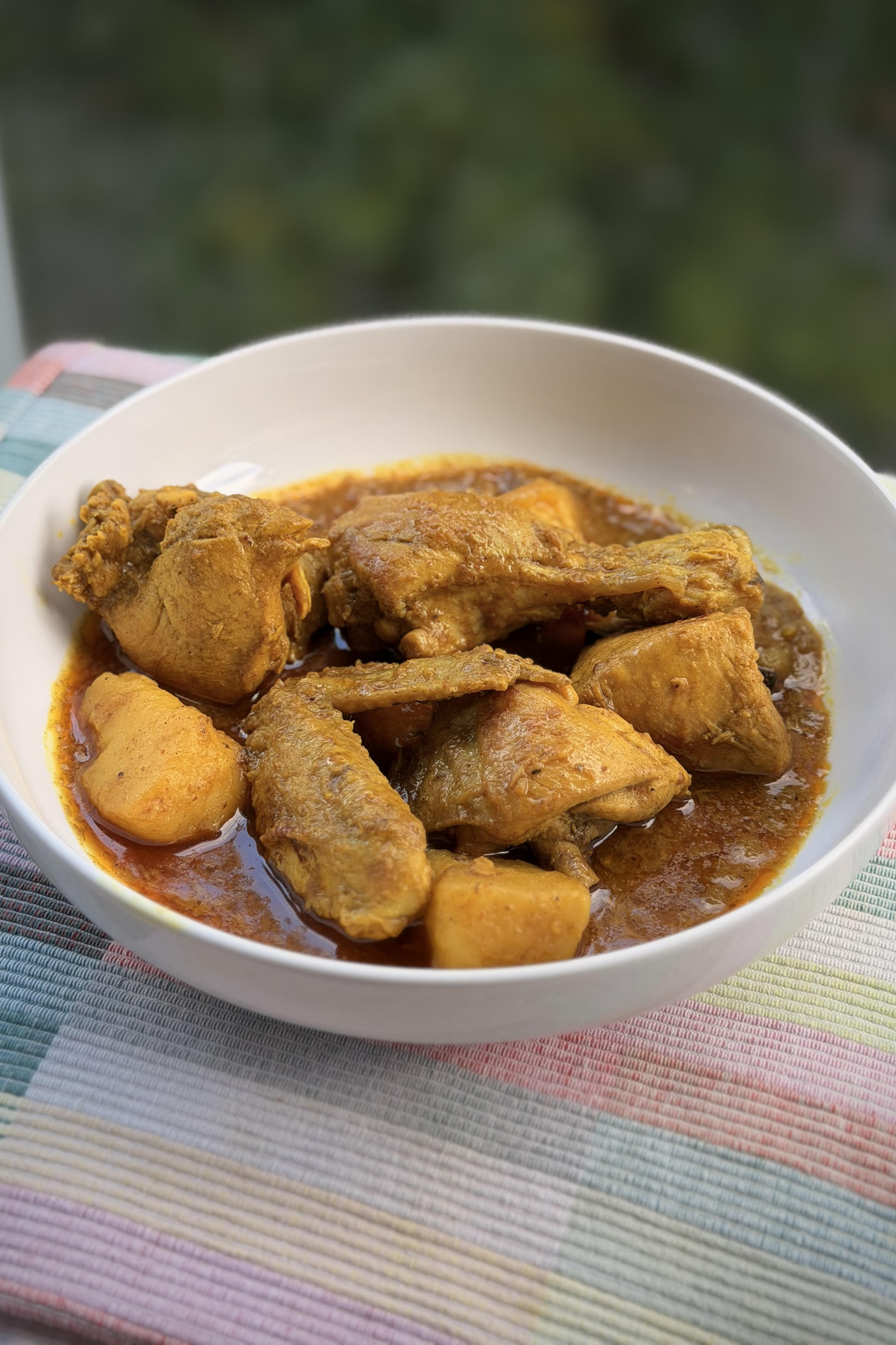Chicken aloo jhol, a light potato and chicken curry